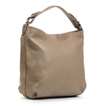 Simonetta Sac Shopper pour Femme en Cuir Véritable Dollaro - Taupe 7