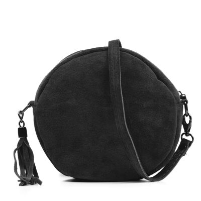 Samona Woman shoulder bag. Genuine Suede Leather