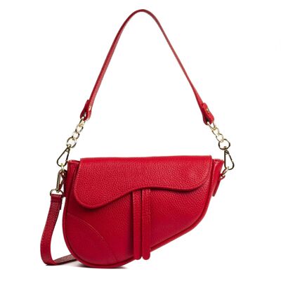 Susanna Women's shoulder bag. Dollaro genuine leather - Red