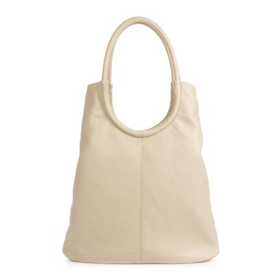 Trasea Women's Shoulder Bag. Genuine Leather Dollaro - Beige