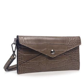 Portefeuille Viola pour femme en cuir véritable Crosta gravé Crocodile - Marron 5