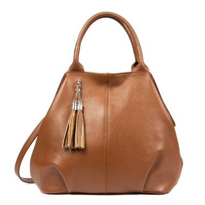 Zenobia Women's Shopper Bag. Genuine Leather Dollaro - Leather