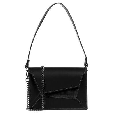 Alessandra Woman shoulder bag. Genuine leather Ruga Suede