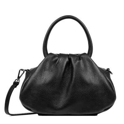 Alda Women's Handbag. Genuine Leather Dollaro - Black