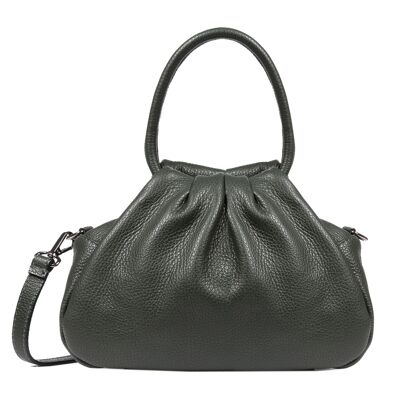 Alda Women's Handbag. Genuine Leather Dollaro - Dark Green