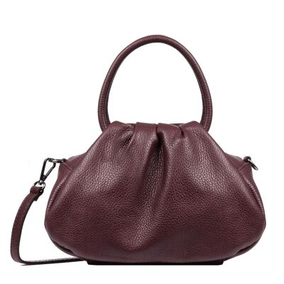 Alda Women's Handbag. Genuine Leather Dollaro - Dark Bordeaux