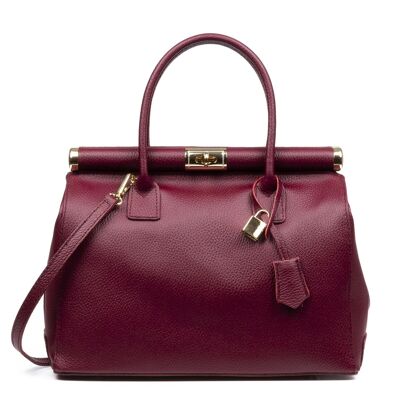 Aryana Women's tote bag. Dollaro genuine leather - Bordeaux