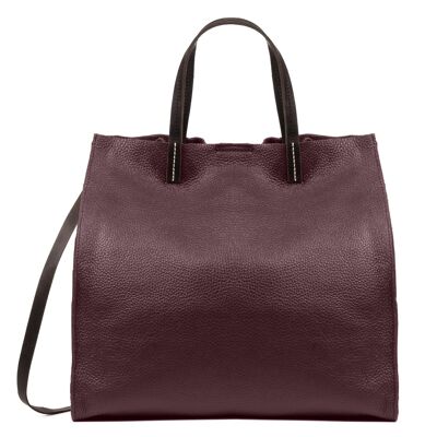 Bianca Women's Shopper Bag. Genuine Leather Dollaro - Bordeaux