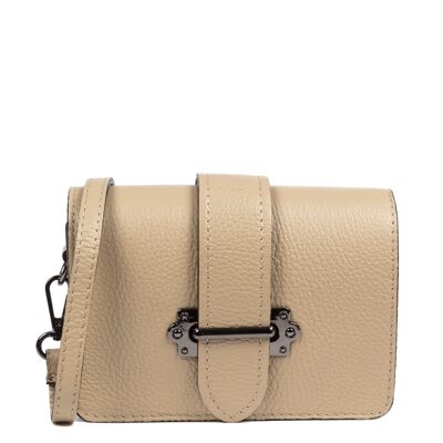 Camelia Bolso bandolera Mujer.Piel auténtica Dollaro - Taupe