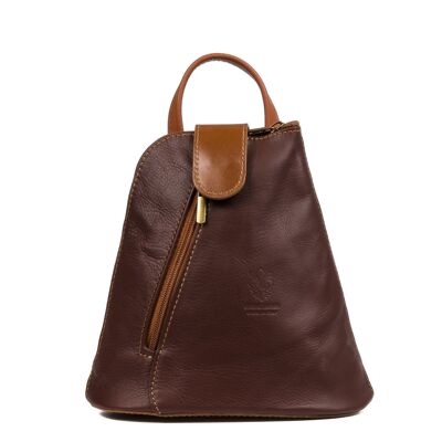 Carlotta Women's backpack bag. Sauvage genuine leather - Brown; Leather