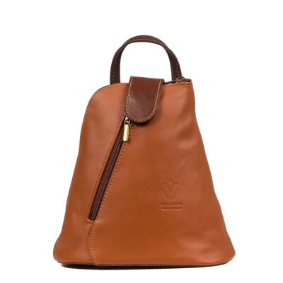 Carlotta Women's backpack bag. Sauvage genuine leather - Leather; Brown