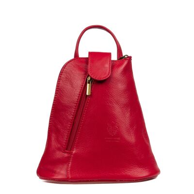Carlotta Women's backpack bag. Sauvage genuine leather - Red