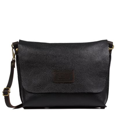 Cinnia Women's shoulder bag. Dollaro genuine leather - Black