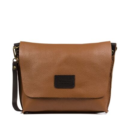 Cinnia Women's shoulder bag. Dollaro genuine leather - Brown