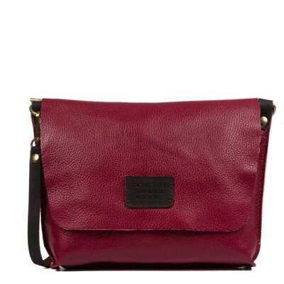 Sac à bandoulière Cinnia pour femmes en cuir véritable Dollaro - rouge foncé