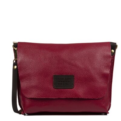 Cinnia Women's Shoulder Bag. Dollaro Genuine Leather - Dark Red