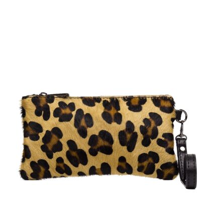 Fiorella Borsa donna a tracolla in vera pelle Sauvage Cavallino Leopard Large