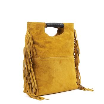 Sac à main Francesca pour femme en cuir véritable Daim 7