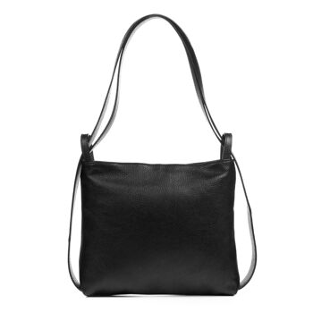 Perlita Sac à Bandoulière pour Femme en Cuir Véritable Dollaro - Noir 6