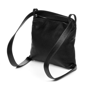 Perlita Sac à Bandoulière pour Femme en Cuir Véritable Dollaro - Noir 8