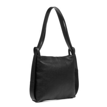 Perlita Sac à Bandoulière pour Femme en Cuir Véritable Dollaro - Noir 2