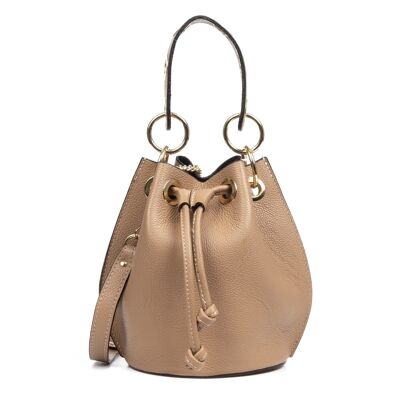 Spring Women's Handbag. Genuine Leather Dollaro - Light Brown