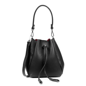 Sac à main Idea Woman. Cuir véritable Dollaro. - Le noir 6