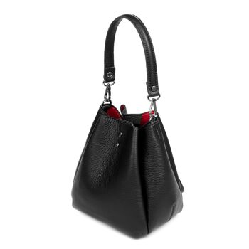 Sac à main Idea Woman. Cuir véritable Dollaro. - Le noir 8