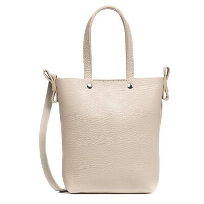 Borsa a Tracolla Donna Italia in Vera Pelle Dollaro - Beige Chiaro