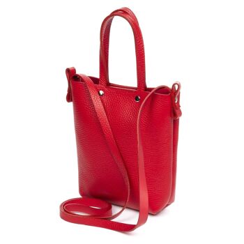 Italia Sac à Bandoulière pour Femme en Cuir Véritable Dollaro - Rouge 8