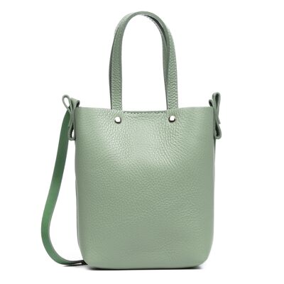 Italia Women's Shoulder Bag. Genuine Leather Dollaro - Mint Green