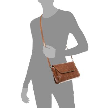 Sac à bandoulière Mariola pour femme en cuir véritable suédé délavé - Cuir 9