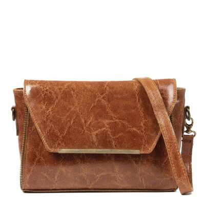 Mariola Women's shoulder bag. Genuine Leather Suede Stonewashed - Leather