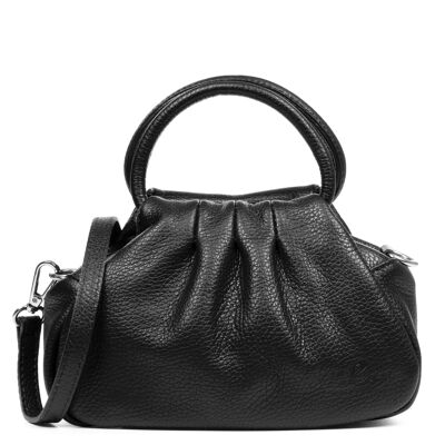 Livigno Bolso de mano Mujer.Piel auténtica Dollaro - Negro