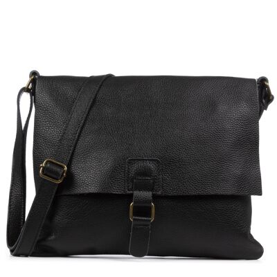 Abbadia Women's Satchel Bag. Genuine Leather Dollaro - Black