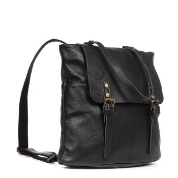 Sac à dos pour femme en cuir véritable Dollaro - Noir 2