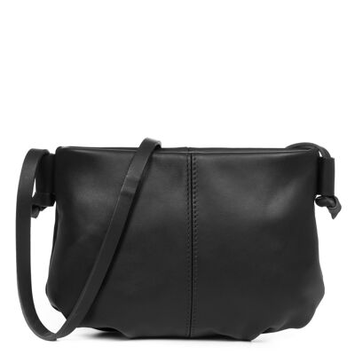 Abbasanta Women's shoulder bag. Sauvage genuine leather - Black