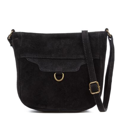 Accettura Women's shoulder bag. Genuine Suede Leather