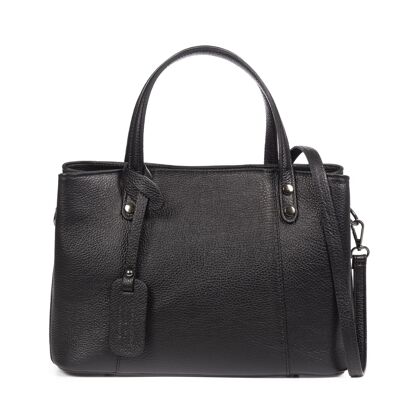 Accumoli Women's tote bag. Genuine leather Dollaro - Black