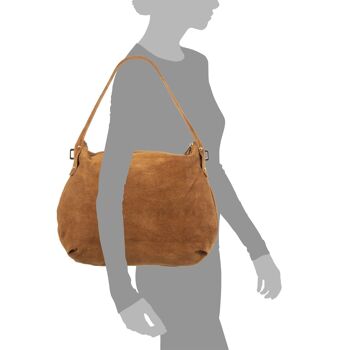 Sac à Bandoulière Acerenza pour Femme en Cuir Véritable Daim - Cuir 4