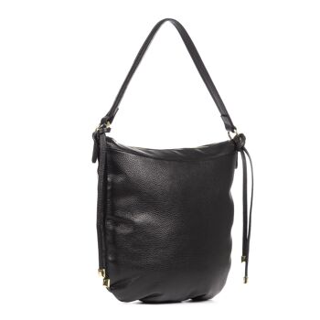 Acquacanina Sac à Bandoulière pour Femme Dollaro Cuir Véritable - Noir 7