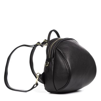 Sac à dos Acquaro Dollaro en cuir véritable - Noir 7