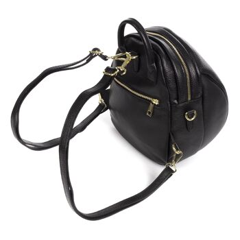 Sac à dos Acquaro Dollaro en cuir véritable - Noir 8