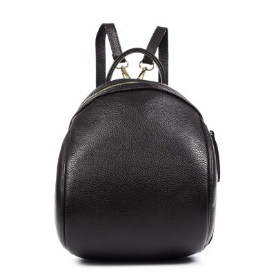 Acquaro Dollaro Genuine Leather Backpack Bag - Black