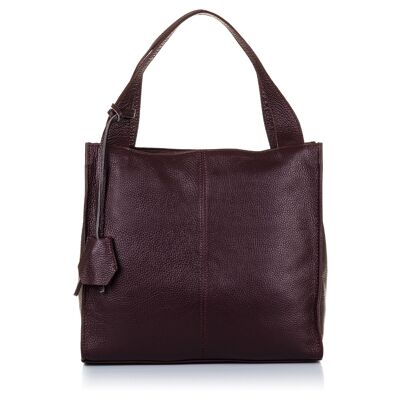 Agazzano Women's shoulder bag. Dollaro Genuine Leather - Garnet