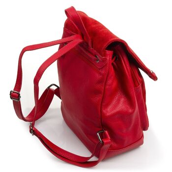 Sac à dos pour femme Aggius. Dollaro Cuir Véritable Suédine - Rouge 3