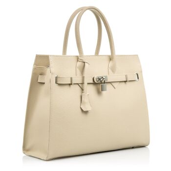 Sac fourre-tout Agira pour femme. Cuir véritable Dollaro - Beige 7