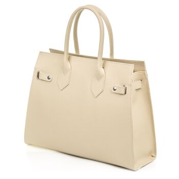 Sac fourre-tout Agira pour femme. Cuir véritable Dollaro - Beige 8