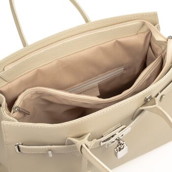 Sac fourre-tout Agira pour femme. Cuir véritable Dollaro - Beige 5