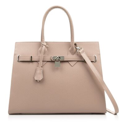 Agira Women's tote bag. Dollaro Genuine Leather - Light Pink